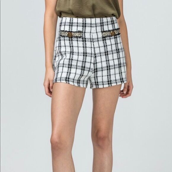 Tweed Plaid Suit Set jacket with shorts - Picture 6 of 16